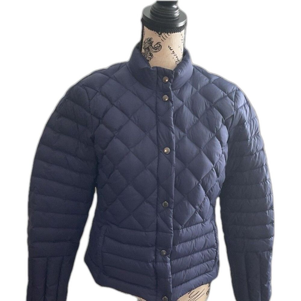 Lands End Navy Down Waist Coat Size Small Cozy Comfort Outer Wear Adventure